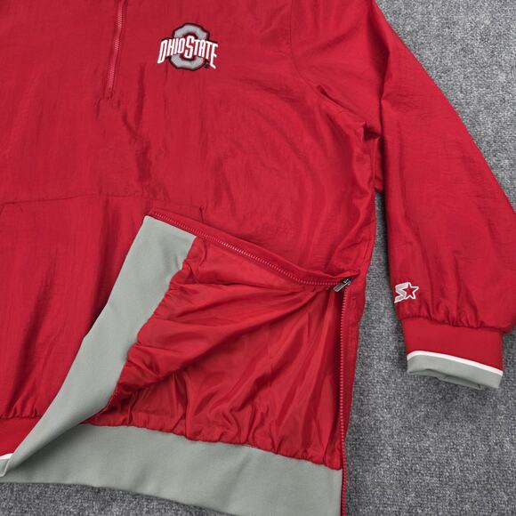 Ohio State Buckeyes Jacket Mens 4XL Red NCAA Football Starter 1/4 Zip Pullover - Picture 10 of 16